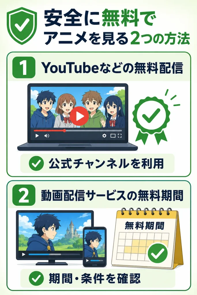 合法に無料でアニメを見る方法