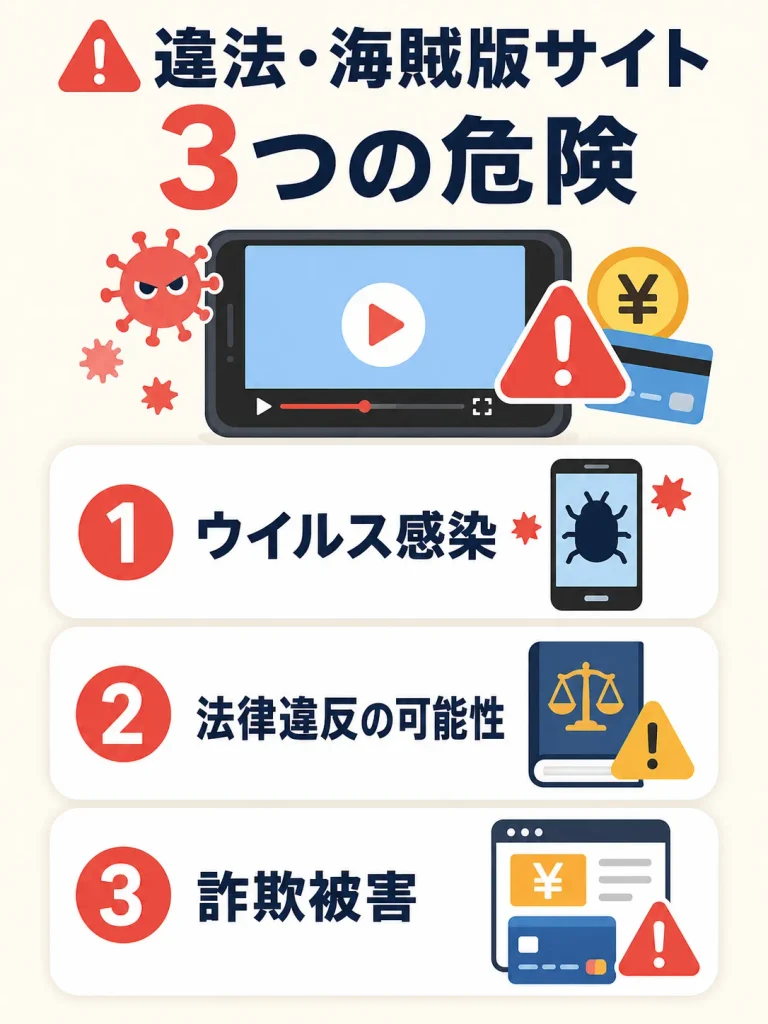 違法・海賊版の海外アプリ・動画サイトの利用をおすすめしない3つの理由